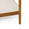 Brooklyn Outdoor Acacia Wood 3 Seat Sofa with Cushions Teak/Beige - Christopher Knight Home: Weather-Resistant Patio Furniture - 2 of 4