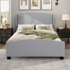 Merax Wingback Linen Upholstered Platform Bed - 2 of 4