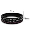 Slickblue Women’s Triple Row Ring, Black Stainless Steel with Amethyst and Clear Crystals, Eternity Band, Size 5–10 - 2 of 4