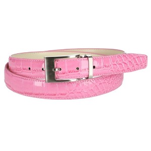CTM Leather Croc Print Belt, 36, Pink - 1 of 2