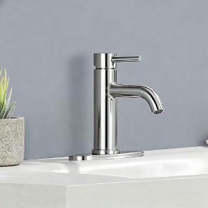 Kumasinova 7.9" Single Handle Bathroom Sink Faucet,1-Hole Stainless Steel Vanity Basin Mixer Faucet Lavatory Tap - 1 of 4