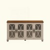 KIGFTSOD Elegant European Antique Style 4-Door Cabinet with Tempered Glass Doors, for Dining Room,Living Room, Hallway - 4 of 4
