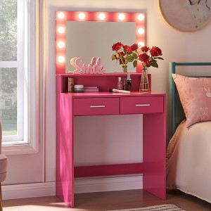 Lycvki Dressing Table with Adjustable Lights Mirror and Drawer - 1 of 4