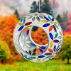 Sunnydaze Outdoor Garden Patio Round Glass with Mosaic Design Hanging Fly-Through Bird Feeder - 2 of 4
