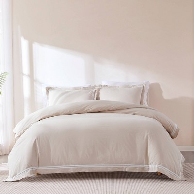 Lush Décor Full/Queen Doris Eyelet Inset Trim Cotton Duvet Cover