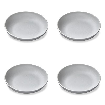 TAG Light Gray Brooklyn Melamine Plastic Dinning Butter/Bread Plate Dishwasher Safe Indoor/Outdoor 9.5x9.5 inch Set 4