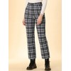Allegra K Women's Plaid Tartan High Waisted Button Casual Pants - 2 of 4