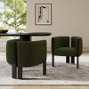 Set of 2 Modern Stylish Boucle Dining Chairs With Wood Legs, Accent Chairs for Living Areas, Stylish Kitchen or Dining Room Chairs-Panipeachy - 2 of 4