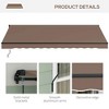 Resenkos Patio Awning, Outdoor Sun Shade Shelter Cover Awnings,16' x 10' Retractable Awning, 280gsm UV Resistant Sunshade Shelter, Brown - 3 of 4