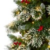 Nearly Natural 9-ft Frosted Swiss Pine Artificial Christmas Tree with 700 Clear LED Lights and Berries - 3 of 4