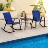 Costway 2/4 PCS Patio Rocking Chair Heavy-Duty Metal Rocker Outdoor Anti-Slip Navy - 2 of 4