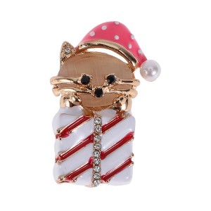 Unique Bargains Christmas Brooches Alloy Dripping Wax Green White 1.38"x1.89" 1 Pc - 1 of 4