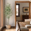 Faux Olive Tree 7ft, Olive Trees Artificial Indoor w/White Planter, Artificial Silk Plants with Leaves & Big Fruits for Home Office DéCor, 1 Pack - 4 of 4