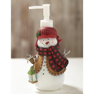 Lakeside Decorative Christmas Bathroom Hand Soap Dispenser – Country Christmas Snowman