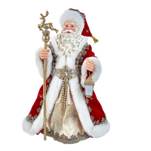 Kurt Adler 10.5-inch Fabriché Regal Red Santa Table Piece : Target