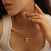 Bubble Gold Letter Necklace, 14k Gold Plated Balloon Initial Pendant, Dainty Chunky Custom Name Necklace for Women - 3 of 4