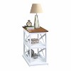 HomeStock Belmont Chairside End Table with Shelves Double X Side Design Three-Tier Display Solid Wood Accent Furniture for Living Room - 2 of 4