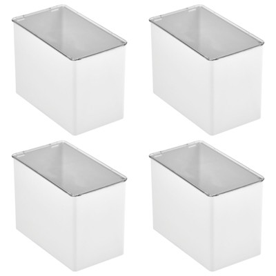 Mdesign Storage Bin With Lid For Bathroom, Vanity, 4 Pack Target