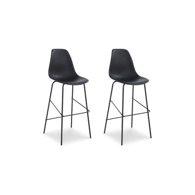 Signature Design by Ashley Furniture Forestead Tall Barstool, Set of 2, Black