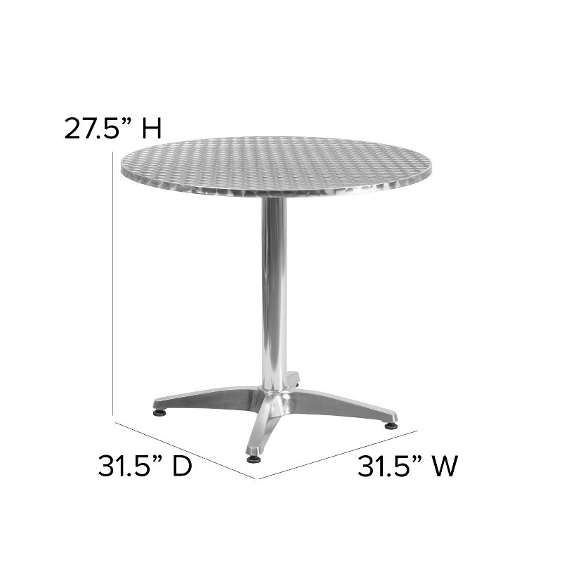 Flash Furniture Mellie 31.5'' Round Aluminum Indoor-Outdoor Table with Base, 4 of 8