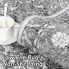 Coucheta Washable Vintage Floral Print Area Rug, Stain-Resistant Easy-Clean Non-Slip Low-Pile Indoor Carpet for Various rooms - 4 of 4