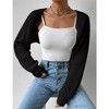 Womens Cardigan Long Sleeve Open Front Sweater Shrug Midweight Cozy Bolero for Winter Cable Knit Ribbed Cuff Sweater Cardigan - 4 of 4