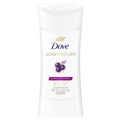 Dove Advanced Care Antiperspirant Deodorant Stick Acai Berry & Lotus Flower, 2.6 oz