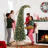 HOMCOM 7 ft Prelit Whimsical Christmas Tree, Bent Top Xmas Tree with 300 LEDs and 8 Modes, Slim High Mountain Fir Holiday Decor, Green - 3 of 4