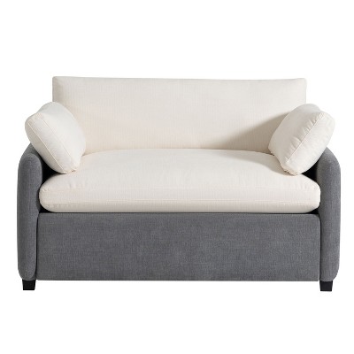 NicBex 50 Inch Chenille Single Sofa Chair with 2 Pillows for Living Room,Apartment,Office,Gray