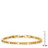 Steeltime Men's 18k gold plated stainless steel figaro wheat link bracelet - 3 of 4