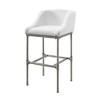 Dillon Metal Barstool Textured Silver/White: Stain Resistant Upholstery - Hillsdale Furniture - 3 of 4