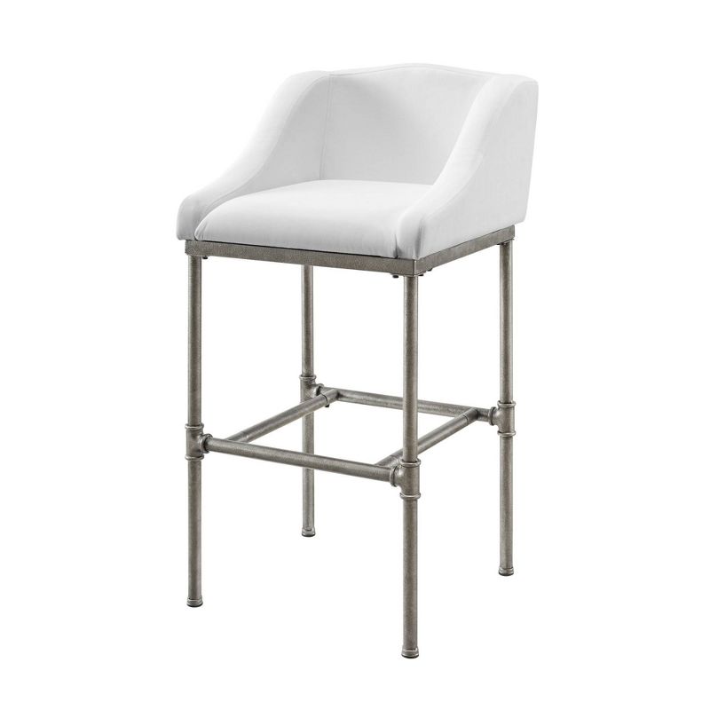 Dillon Metal Barstool Textured Silver/White - Hillsdale Furniture, 4 of 14
