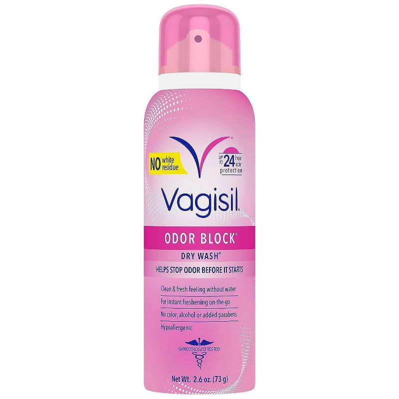 Vagisil Odor Block Feminine Dry Wash Deodorant Spray for Women - 2.6oz, 1 of 8