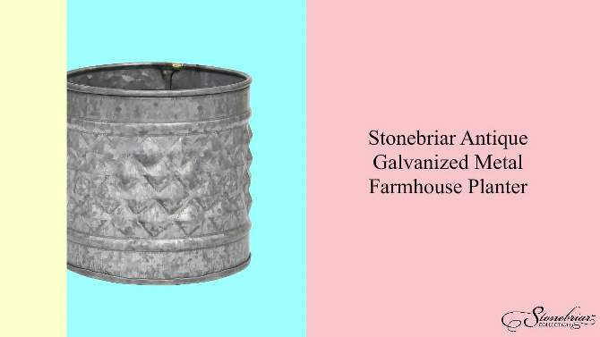 5&#34; Antique Textured Galvanized Metal Container Gray - Stonebriar Collection, 2 of 8, play video