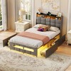 Aheaplus Upholstered Bed Frame with Storage Headboard, Charging Station, LED Light - 2 of 4