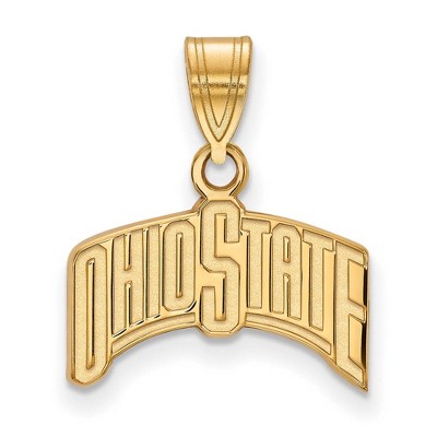 Black Bow Jewelry 10k Yellow Gold Ohio State Buckeyes NCAA Medium Pendant