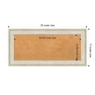 Regal Birch Cream Framed Natural Cork Bulletin Board 35x17