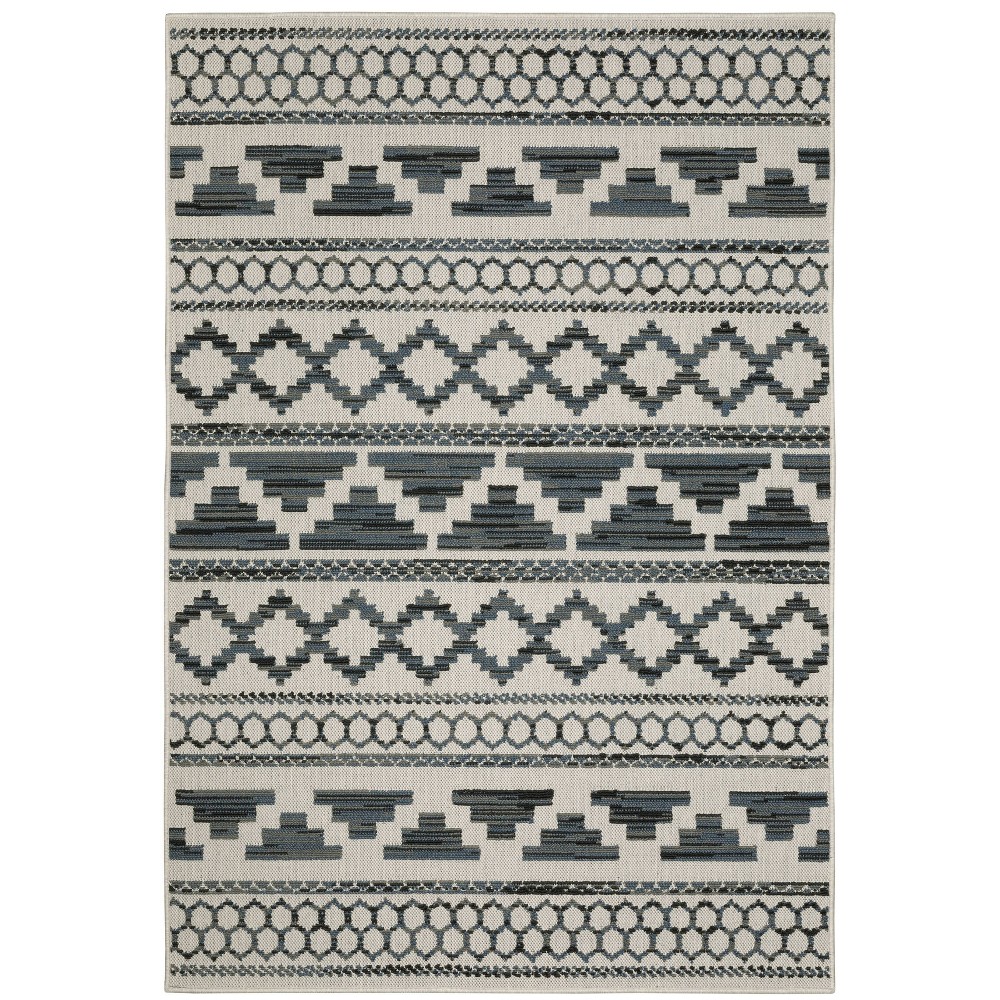 Photos - Area Rug 9'10"x12'10" Trinity Geometric Patio  Beige/Blue - Captiv8e Design