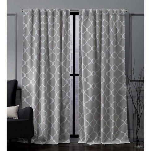 52 X84 Treillage Back Tab Blackout Window Curtain Panels