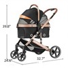 VisioGear 4 in 1 Pet Stroller, Folding Pet Stroller with Detachable Carrier, Reversible Canopy for Small to Medium Dogs, Black, 32.7"*24.6"*39.8" - 3 of 4