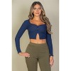 Slickblue Women's Ribbed Long Sleeve Button-Front Top, Cropped Fit, Casual Stretch Style, 10 Color Options, Size S-L - 4 of 4
