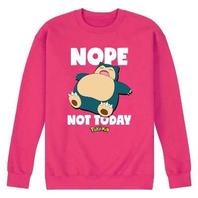 Men's Pokémon Nope Not Today Snorlax Graphic Fleece Sweatshirt - Magenta - 2 X-Large