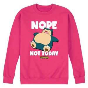 Men's Pokémon Nope Not Today Snorlax Graphic Fleece Sweatshirt - Magenta - 2 X-Large - 1 of 3