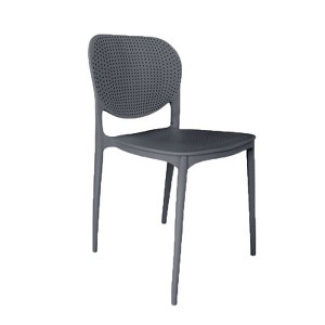 Amazonia 2pc recycled resin stackable chair set grey - 1 of 2