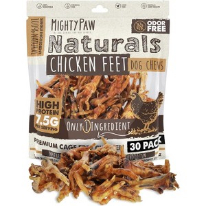 Mighty Paw Chicken Feet Dog Treats | 100% Natural, 30 Pack, Single Ingredient - 1 of 4