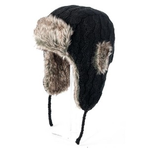 Cable Knit Winter Hat w/ Faux Fur_Nirvanna Designs - 1 of 4