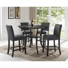 Roundhill Furniture Biony Fabric Counter Height Stools with Nailhead Trim, Gray, Set of 2 - 4 of 4
