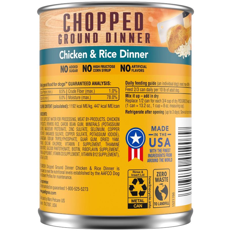 Pedigree Chopped Ground Dinner Wet Dog Food Chicken &#38; Rice Dinner - 13.2oz, 3 of 6