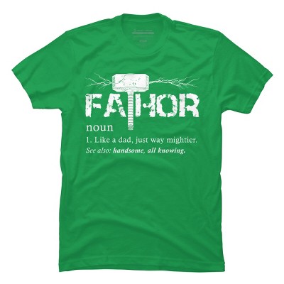 Men's Design By Humans Viking Mightier Hero Fa-Thor Dad By EijhaBuddha T-Shirt