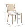Christopher Knight Home Benitez Rubberwood Upholstered Woven Rope Backrest Dining Chair (Set of 2) - 3 of 4